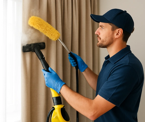 Trusted drapes cleaning technician Matty Curtain Cleaning fitzgibbon QLD