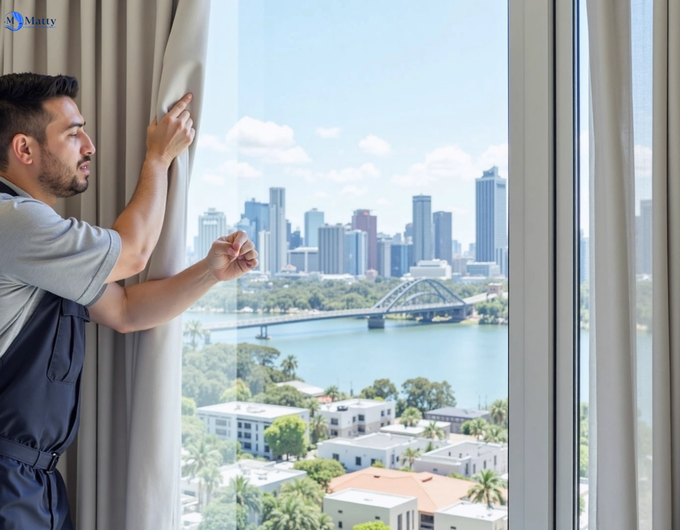 Professional curtain steam cleaning service fitzgibbon QLD by Matty Curtain Cleaning